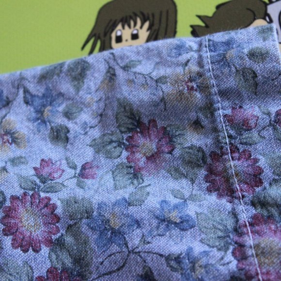 Vintage Floral Print Denim Collared Shirt - Picture 5 of 9